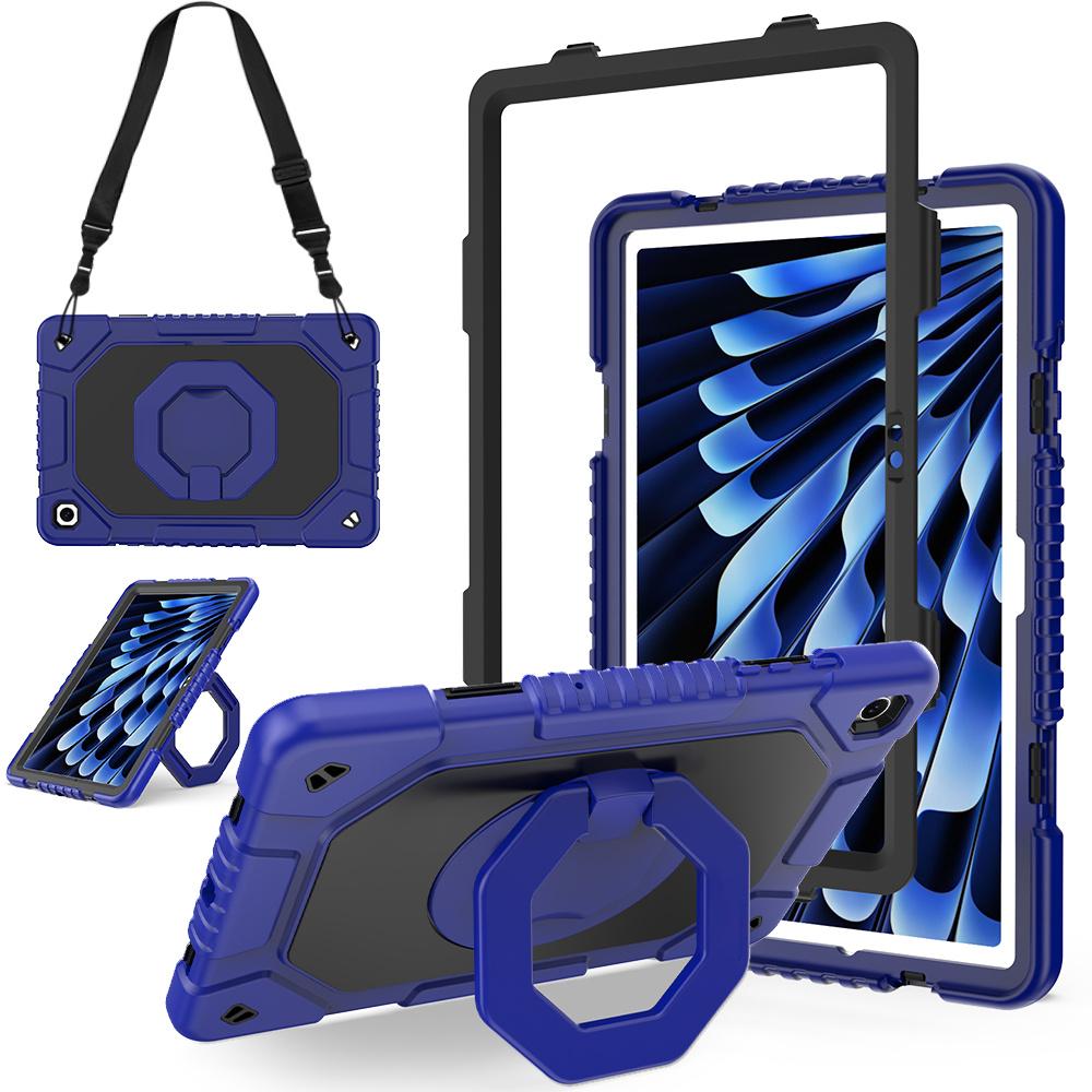 For Samsung Galaxy Tab A11+ / A9+ Case Hand Grip Kickstand Shockproof Silicone + PC Tablet Cover with Detachable Strap / Pen Slot
