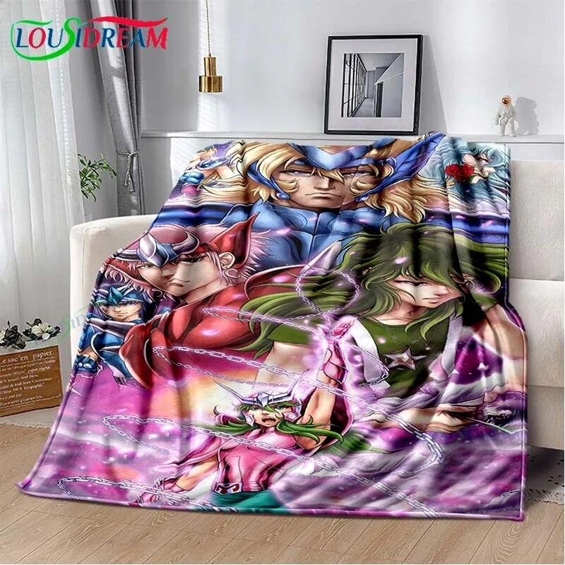 Saint Seiya 3D Printed Art Fleece Blanket for Beds Hiking Picnic Thick Quilt Bedspread Fleece Throw Blanket Picnic Blanket