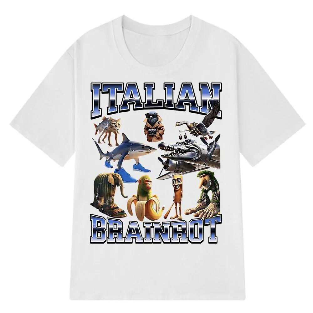 Italian Brainrot Tralalero Tralala Tung Tung Tung Sahur Bombardiro Crocodilo Funny Meme T-ShirtUnisex Tees Y2k 3d Tops