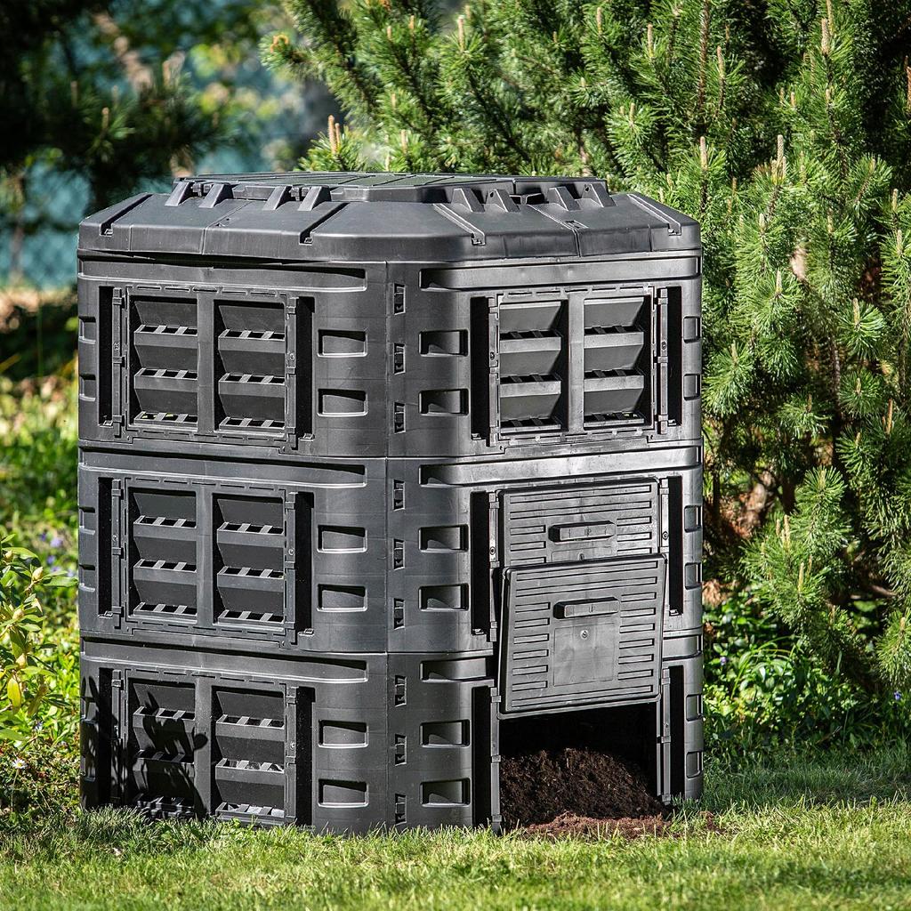 KADAX Садовый компостер модульный 860л морозостойкий круглогодичный черный