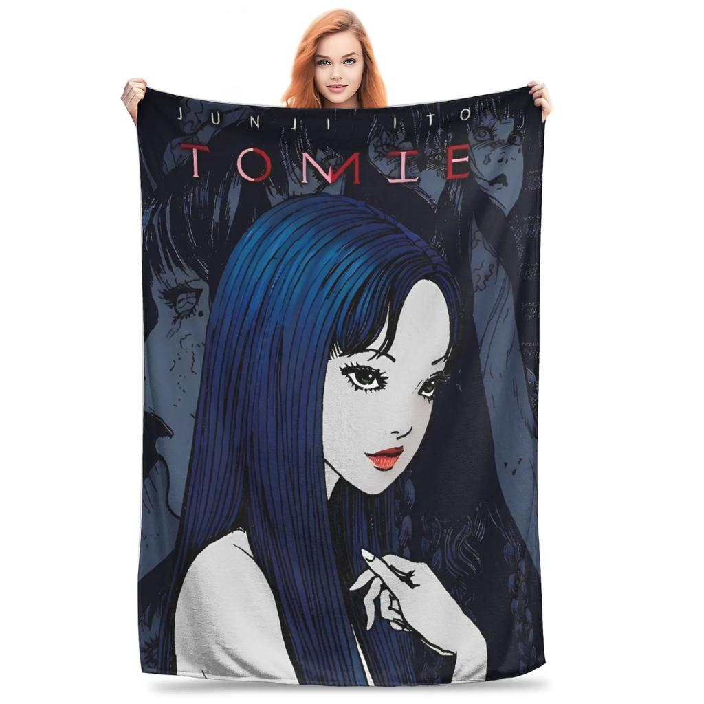 Tomie Junji Ito Blanket  Soft Warm Throws for Winter Bedding Child Couch Chair Pattern Ideal for Bedspread
