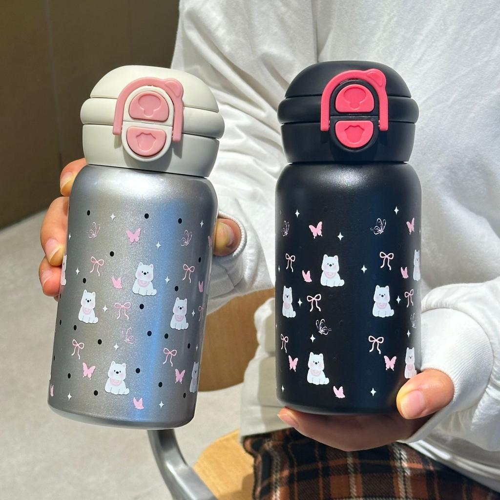 Высококачественная кружка-непроливайка из нержавеющей стали 316, мультяшная детская кружка для питья с двойными стенками, большая вместимость, портативная, с ручкой и соломинкой, кружка-термос