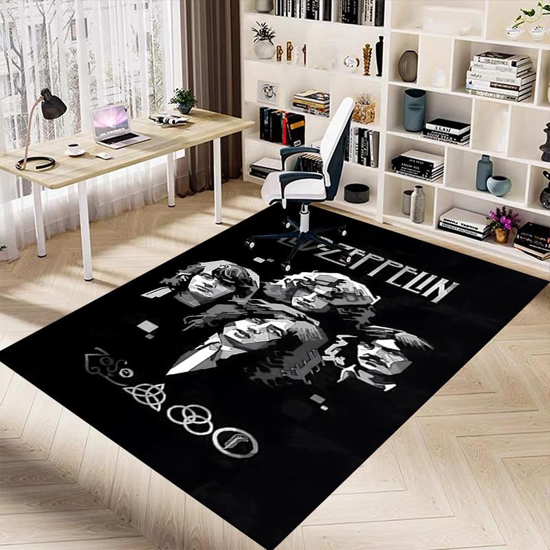 1 шт. Led Zeppelin Домашний Офис, Прочный Полиэстеровый Коврик для Пола с Легкой, Декор для Офиса, Городской Стиль, Нескользящая Основа