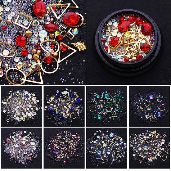 Блестящие стразы для дизайна ногтей, блестки, патчи, смешанные украшения для маникюра
