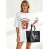 Oversized T Shirt Black Fries Before Guys Graphic With Heart XOXO Print Casual Wear For Women Summer Outfit Street Style Fashion Top