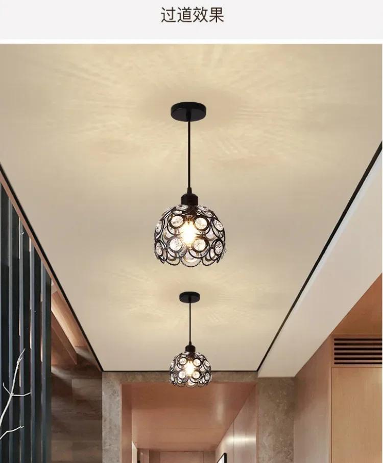 New American Exquisite Corridor Aisle Ceiling Lamp American Clothing Store Cashier Entrance Single Head Crystal Chandelier