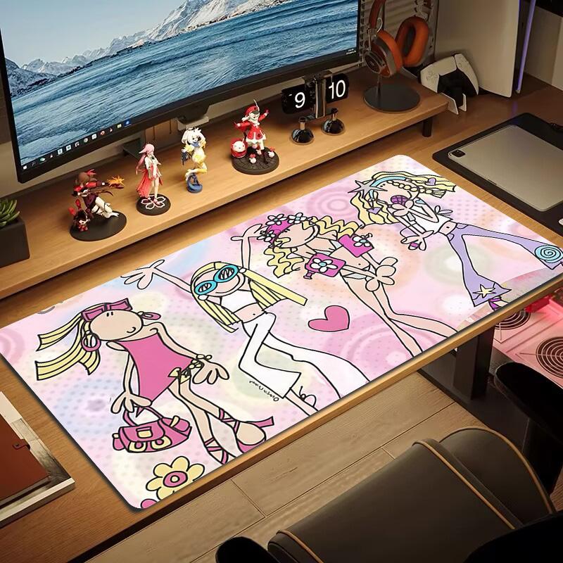 Groovy Chick Print  Cushion Non-slip Laptop Tablet Big Mousepad XXL Mat Mini PC Playmat With Lock edge