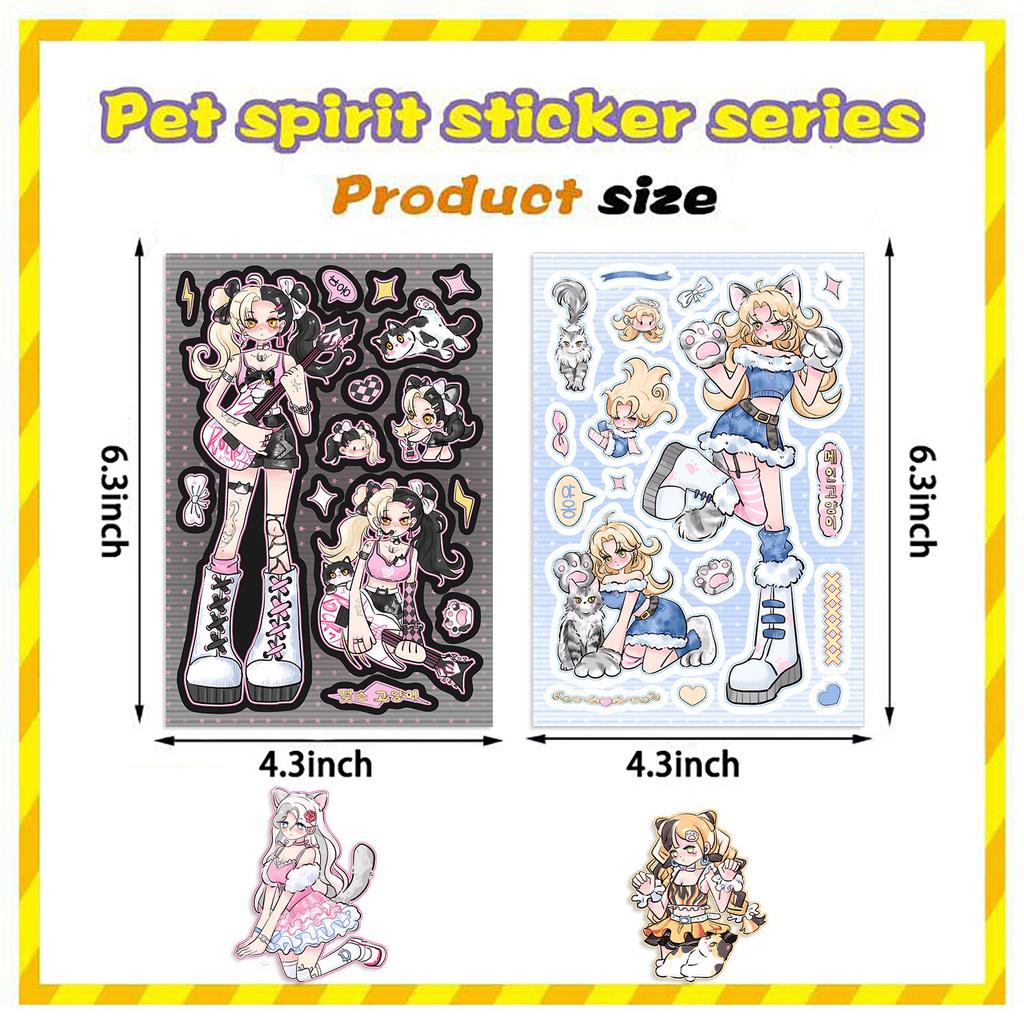 8 стилей наклеек Гугу Кошка-Девочка Гука для DIY ручного блокнота, маленькой карточки, украшения мобильного чехла, в корейском стиле инс