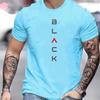 Summer Casual Loose Size 100% Cotton Black Print Round Neck Short Sleeve Classic Simplicity Men's T-shirts