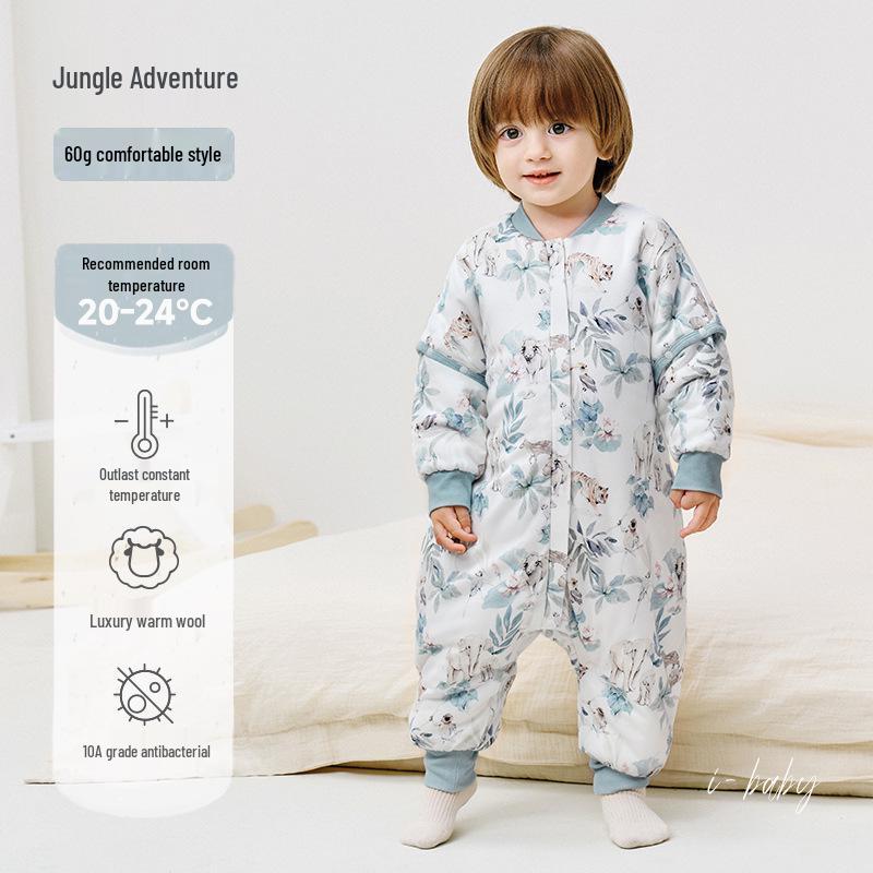 IBaby шерстяной детский спальный мешок - Осенне-зимнее одеяло от пинков