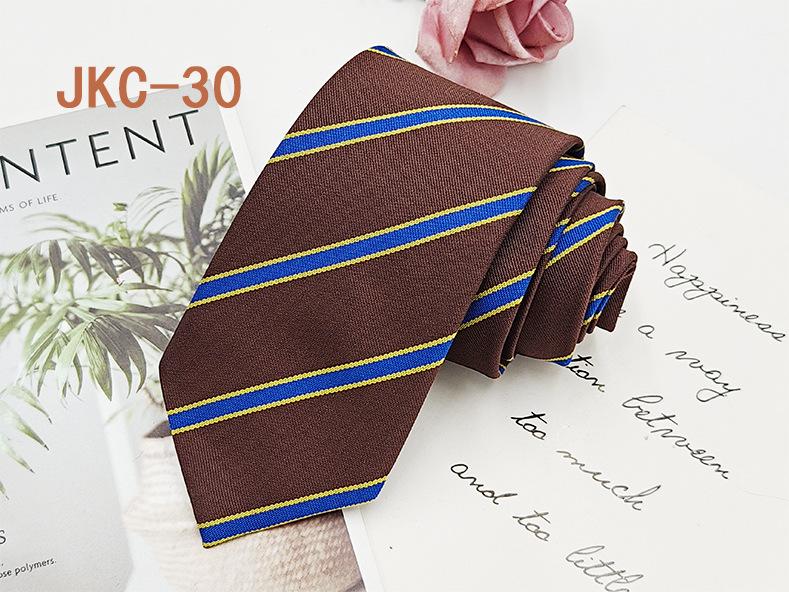 Галстук ручной работы JK Uniform Tie для мальчиков и девочек - 7 см полосатый жаккардовый модный аксессуар