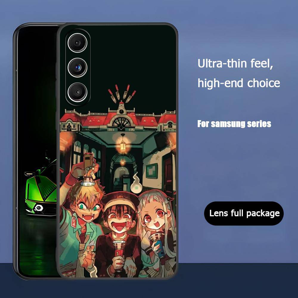 Анимация Туалетный Ханнако-кун Юги Для Samsung Galaxy S23 S24 S25 Ultra S22 Plus S21 Черный Мягкий Чехол Водонепроницаемый Мягкий Чехол