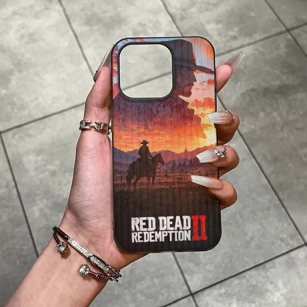 Игра Red Dead R-Redemption Для IPhone 17 16 15 Plus Pro Max 12 14 Plus 11 13 Волна Гофрированная Полоска Чехол для Телефона Funda
