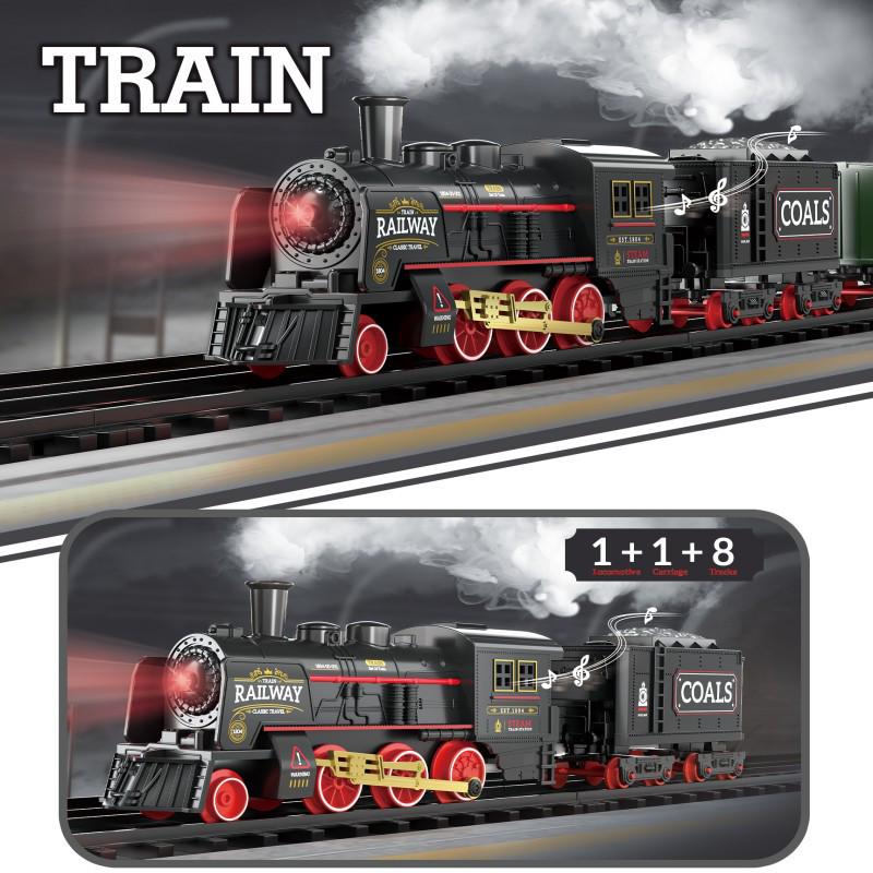 Retro Electric Train Set: Nostalgic High-Speed Rail Station Model for Kids
