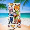 Zootopia Beach Towel Microfiber Bath Towel Kids Cartoon Week Judy Nick Quick Dry Towel