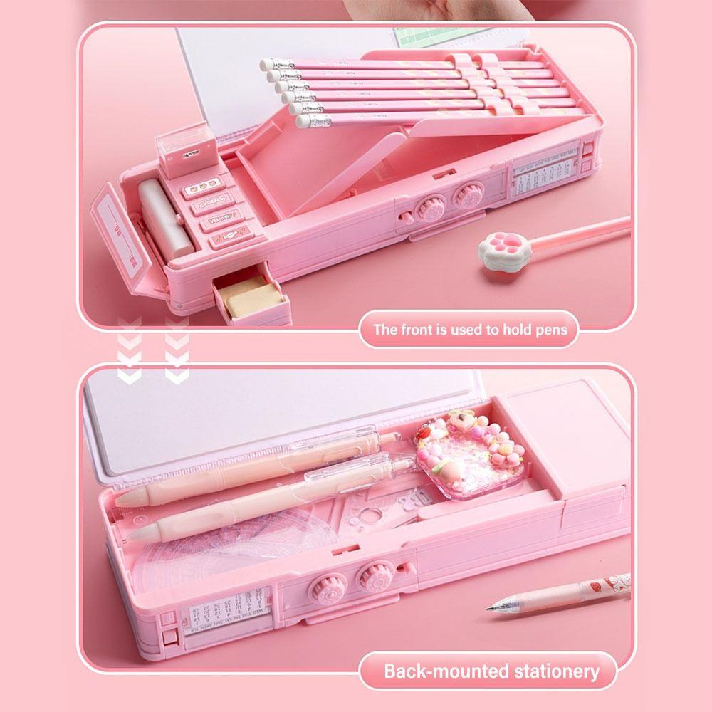 Double Password Lock Pencil Case Double Layer Stationery Organizer For Boys/Girls