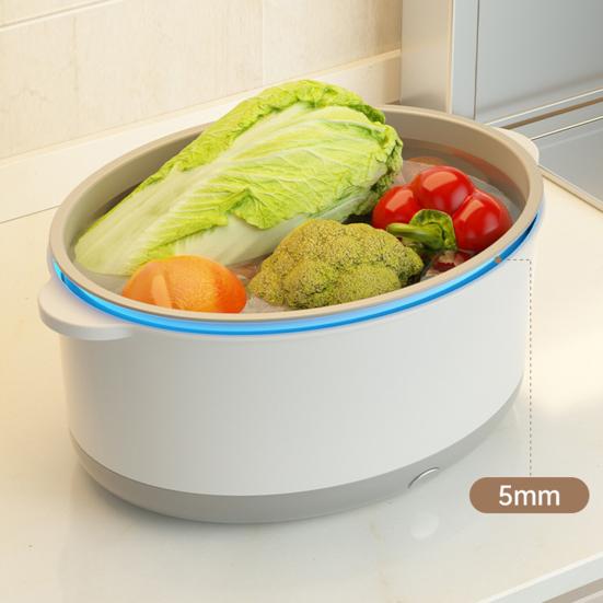 Ультразвуковая пищевая машина, большой очиститель овощей, двухслойная корзина для быстрого дренажа для посуды, фруктов