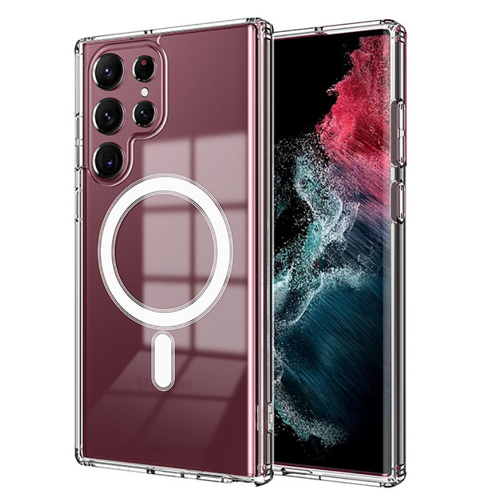 Magnetic Clear Phone Case For MagSafe Samsung S26 Ultra S25 Edge S24 FE S23 Plus S22 A06 A16 A25 A26 A36 A56 A15 A35 A55 Shockproof Transparent Cover