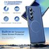 Бизнес-чехол с покрытием под кожу и защитой шарнира из ПК для Samsung Galaxy Z Fold 8 Ultra 7 6 5 4 3 с пленкой, магнитная крышка для беспроводной зарядки