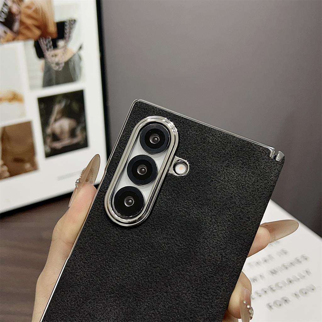 Ретро Матовый Кожаный Магнитный Чехол-Книжка с Покрытием на Петле для Samsung Galaxy Z Fold 7 6 5 4 для Беспроводной Зарядки Magsafe