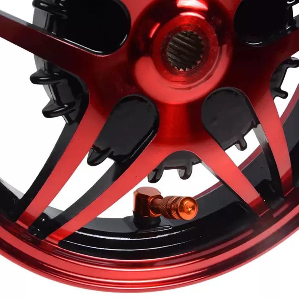 1 Pair Universal Motorcycle Wheel Tire Valves Stem Cap Air Tire Cover 90 Degree 17mm CNC Aluminum Tubeless Valve Stems 7 Color