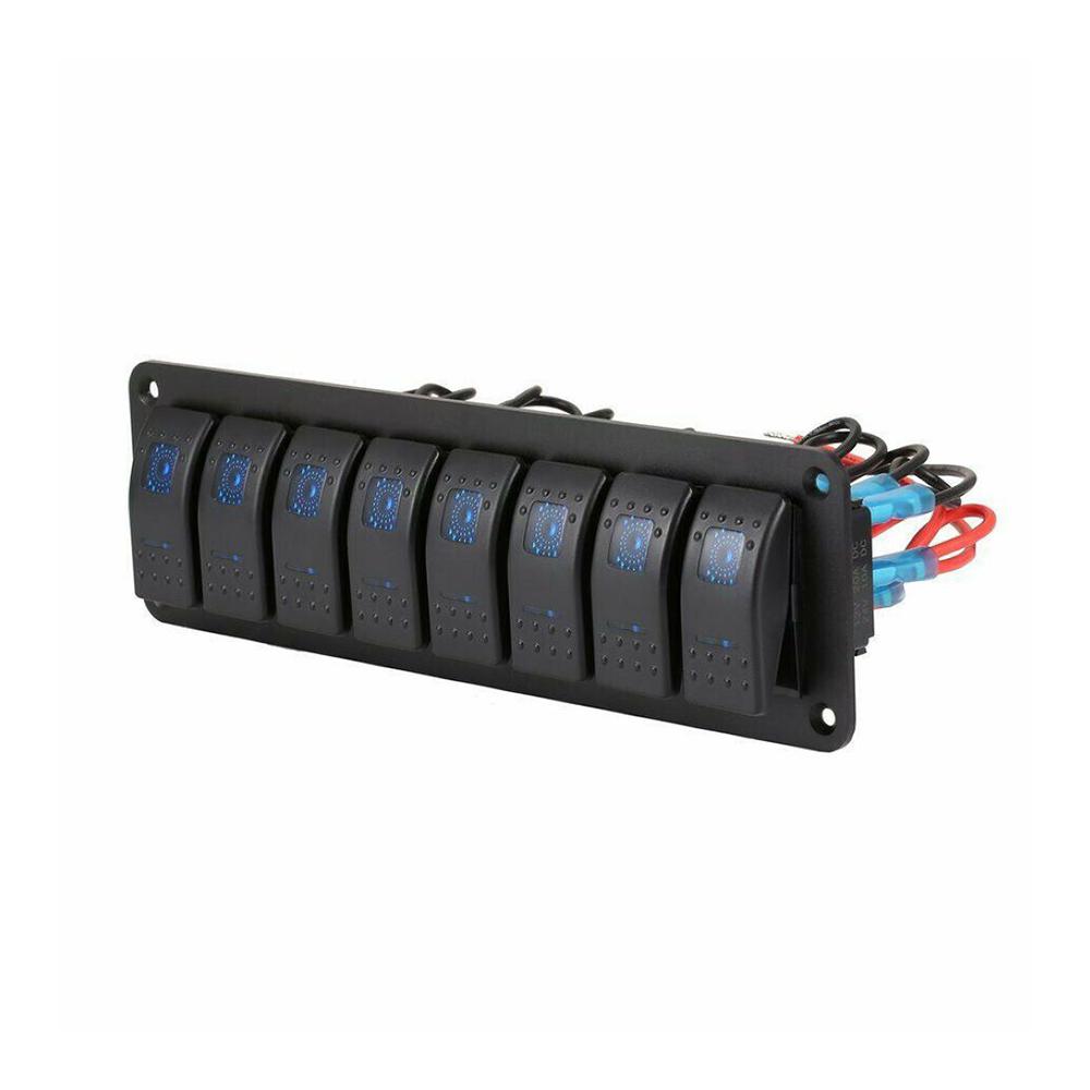 8-ганговая панель кулисного переключателя для морской лодки, водонепроницаемая светодиодная панель переключателя RV 12 В/24 В для автомобиля, грузовика, морского пехотинца