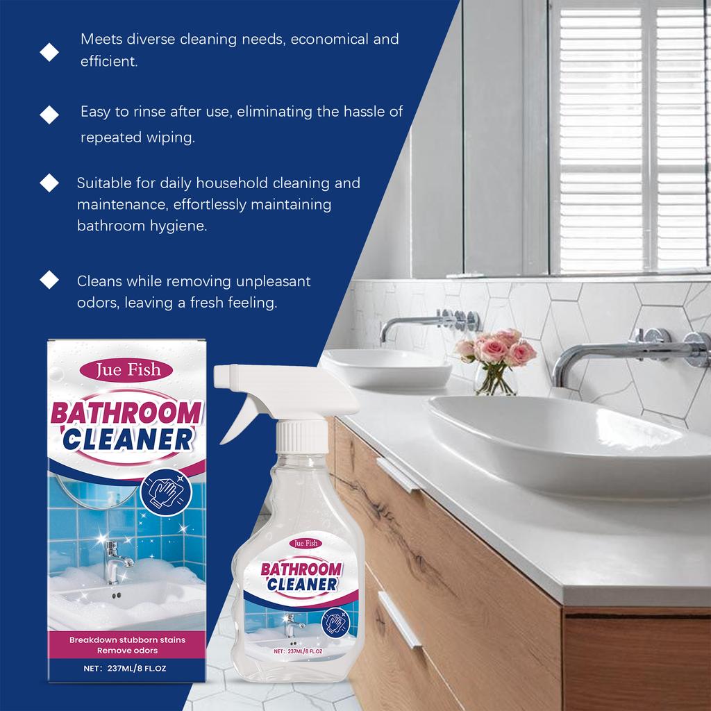 237ml Bathroom Cleaner Spray Multi Surface Tile Grout Soap Scum Remover Shower Glass  Hard Water Stain Jue Fish
