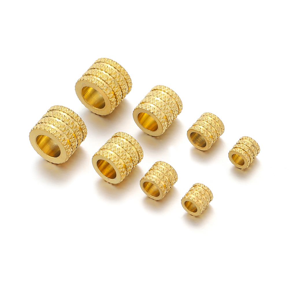 10Pcs Stainless Steel Big Hole 3/4/5/6mm Loose Spacer Beads Charms for DIY Bracelets Necklaces Jewelry Making Supplies In Bulk
