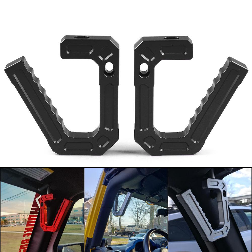 Aluminum Car Front Grab Handles Grip Bar for Jeep JK Wrangler 07-18 Sport Sahara Rubicon 2/4 Door (Pair)