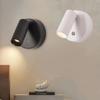 Новый светодиодный настенный светильник с USB-зарядкой, магнитное основание, диммируемый, настенный бра, черный, белый, с сенсорным переключателем, прикроватный светильник, спальня