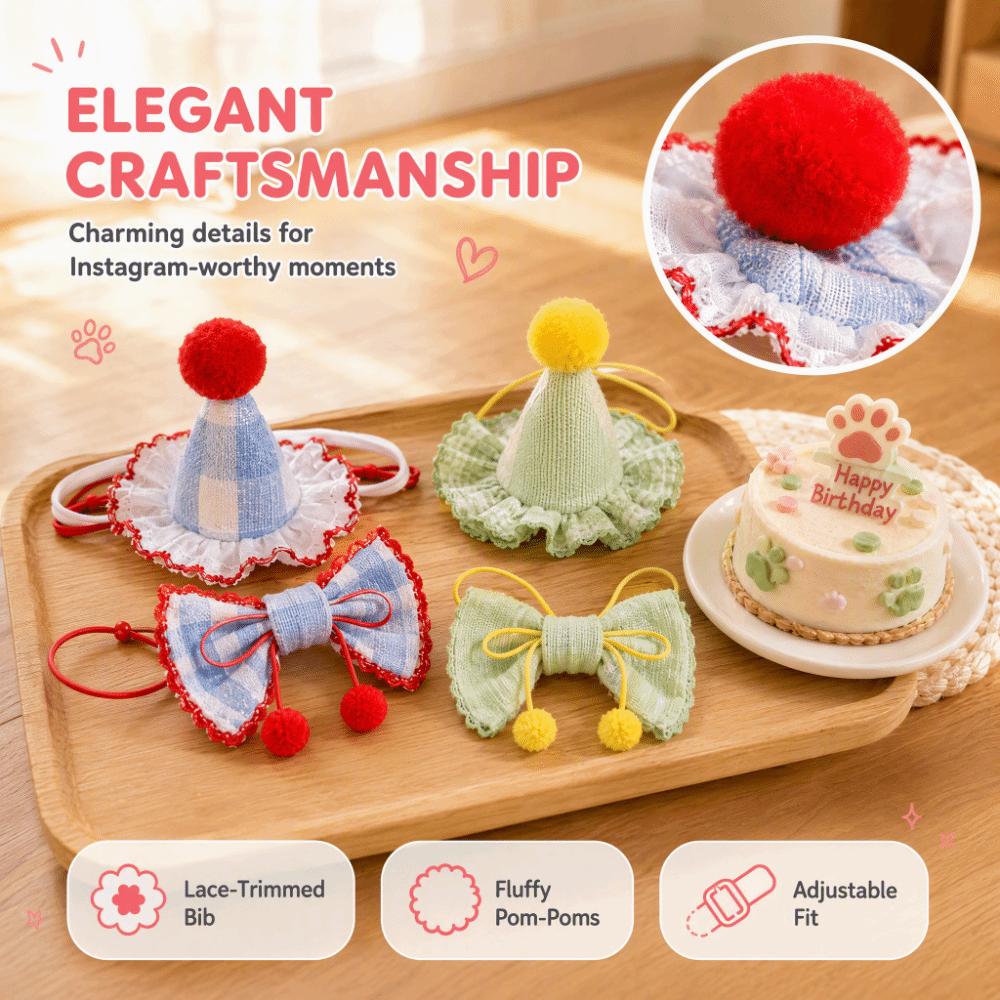 Drool Towel Pet Birthday Outfit Bow Tie Pet Photo Prop Cute Pet Accessories For Cat