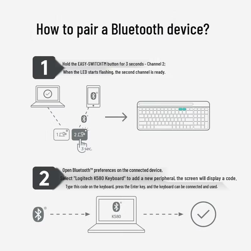 Logitech Беспроводная бесшумная клавиатура K580