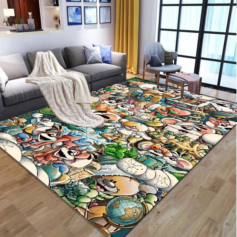 Diddl Pattern Rug, Indoor/Outdoor Mat, for Picnic, Gameroom, Bedroom, Office, Living Room, Home Decor Carpet, Birthday Gift
