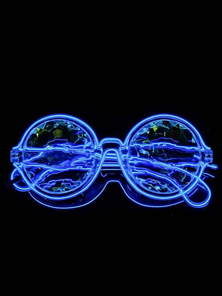 LED Disco Dancing Luminous Glasses Cool Kaleidoscope Technology for KTV Bar Electric Syllable Atmosphere Props Without