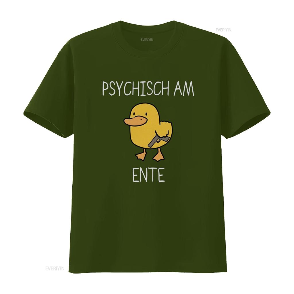 Herren Schwergewicht 180gsm 100t T Shirt Psychisch Am Ente Gerunisex Lustiger Mit Gelbem Im Crazy About You Text Groe Gren