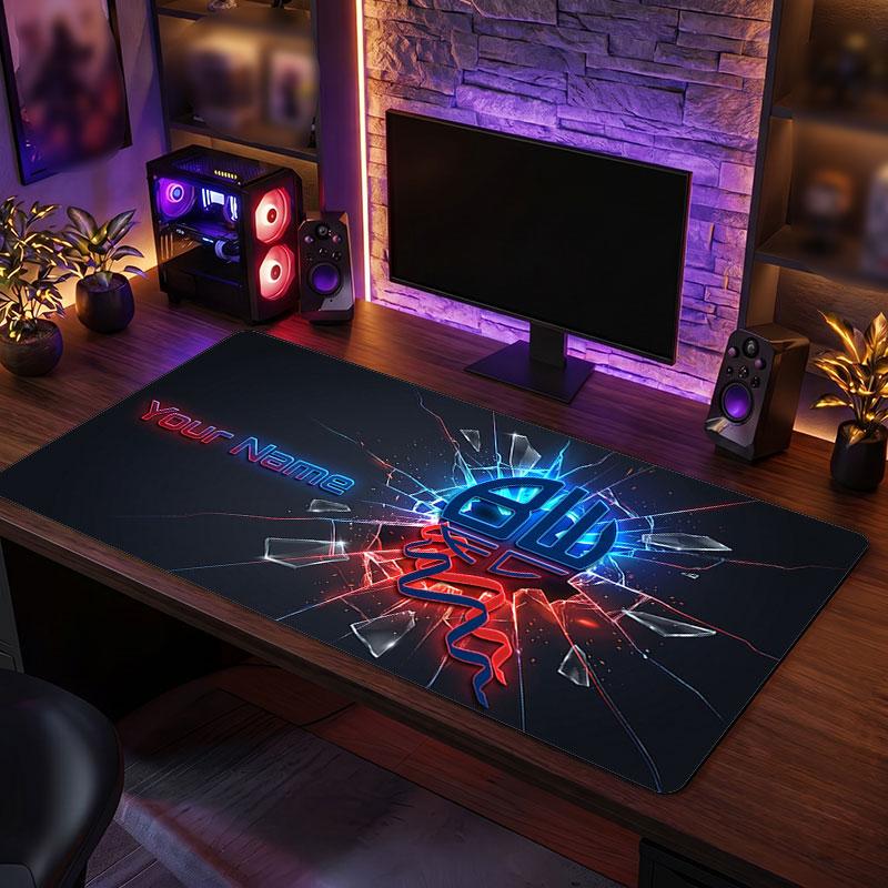 Bolton Wanderers FC Custom Large Mouse Pad, Personalized Name Text Print, Football Logo Non‑Slip Desk Mat Gaming Gift