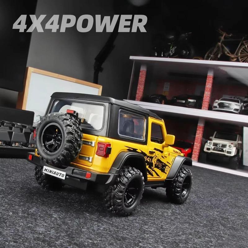 New Jeep Diecast Toy Car Model 1:32 Scale Metal Alloy Vehicle Suitable for Kids Boys Girls Adults Doors Openable with Lights Cool Collectible Gift