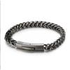 New Hip-hop Men's Trendy Stainless Steel Round Polished Bracelet Titanium Steel Denim Chain Boiled Black Front and Back Chain Jewelry
