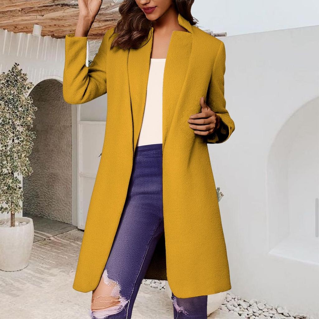 Модное женское пальто тренд больших размеров твидовый длинный пиджак костюм стильное и элегантное однотонное пальто