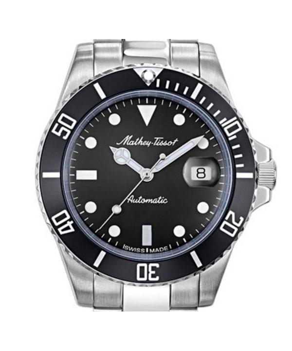 Mathey-Tissot Mathy Vintage Автоматические мужские часы из нержавеющей стали с черным циферблатом H901ATN