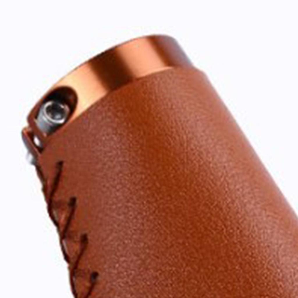 1 пара кожаных велосипедных ручек с фиксацией, амортизирующие, предотвращающие скольжение, ретро из ПУ кожи