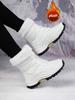 Зимние универсальные высокие хлопковые туфли большого размера, непромокаемые зимние ботинки на толстой подошве, женская плюшевая и теплая утолщенная женская обувь