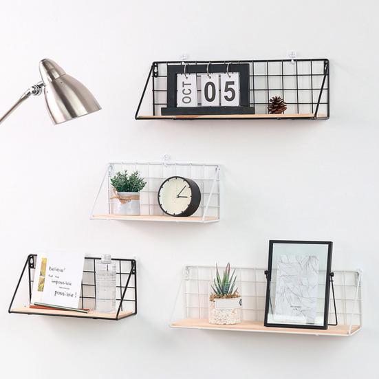 Креативная настенная полка, прочная железная конструкция, прочная несущая настенная корзина, стеллаж для хранения