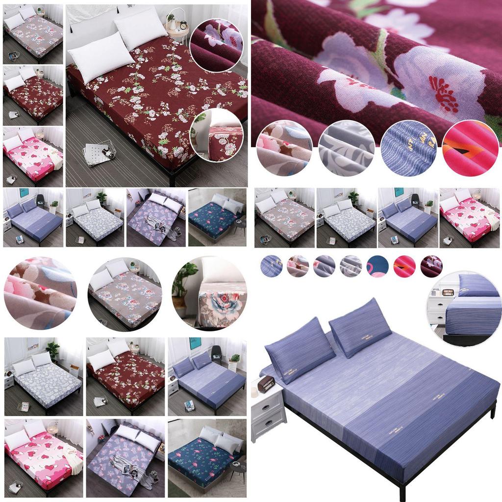 Colorful Floral Mattress Protective Cover Fitted Sheet Dustproof Cover For Bedrooms