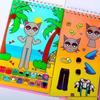 Rhythm Box Cartoon Dress-Up Sticker Book: Children's DIY Educational Notebook with Handmade Stickers for Girls