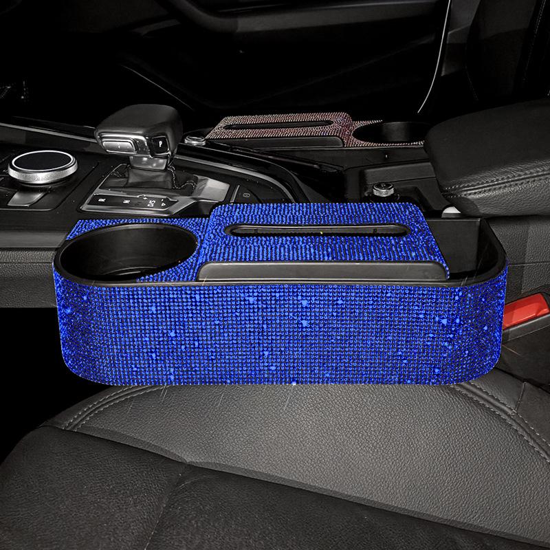 Новый блестящий органайзер для автомобильного сиденья со стразами, коробка для хранения автомобильных зазоров, герметичный подстаканник, монеты, ключи, коробка для салфеток, авто