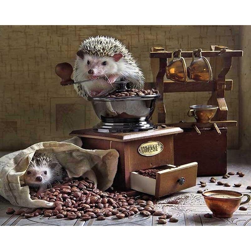 5d полная дрель круглая алмазная живопись ёжик для детей мозаика животное алмаз ручной работы подарок домашний декор 40x50 см