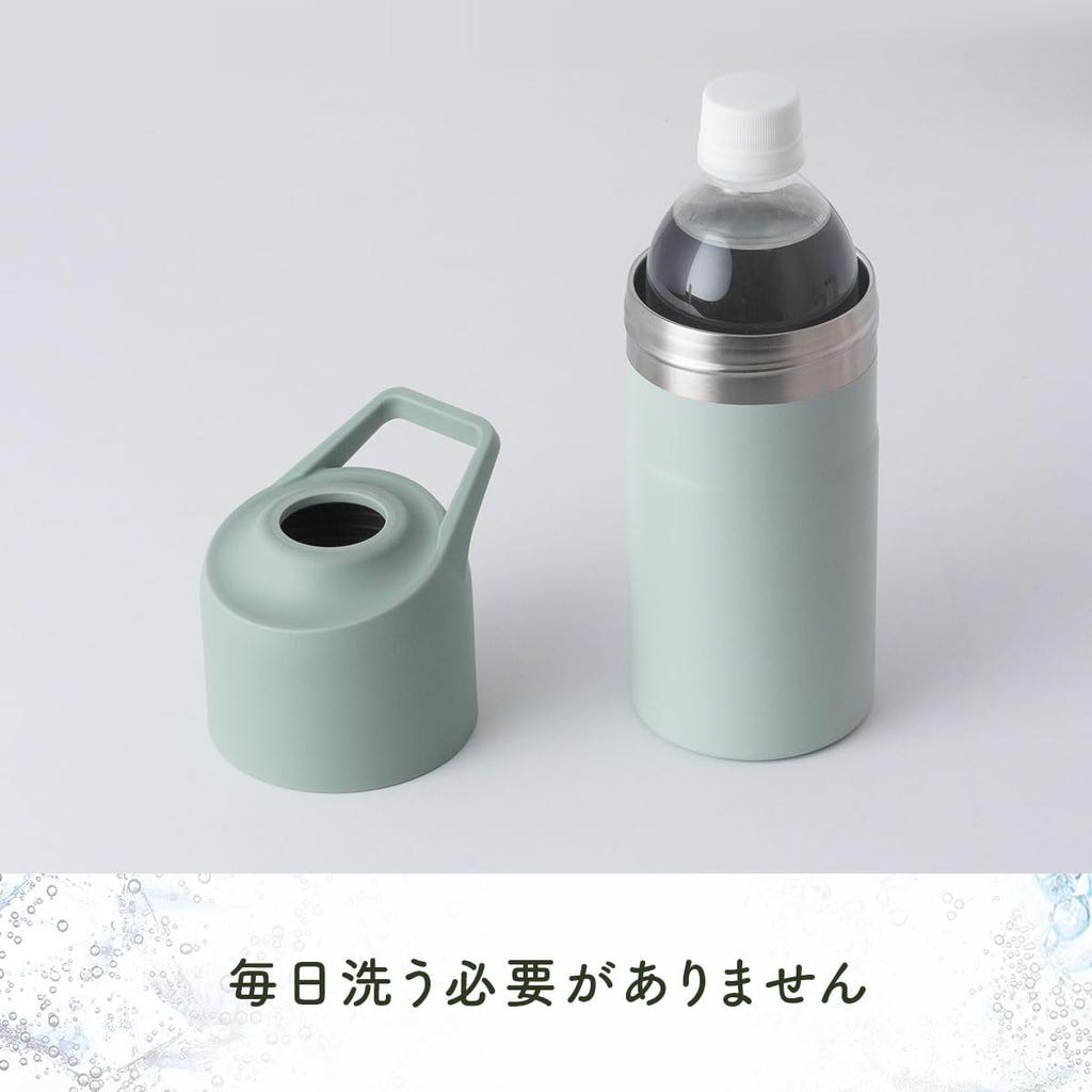 Пластиковый держатель для бутылок Atlas, бутылка для воды, пластиковый охладитель для бутылок с холодной изоляцией, 500 мл, 650 мл, вакуумная изоляция, ручка цвета ледяной зелени с ручкой, бутылка в