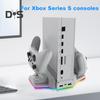 Охлаждающая подставка для игровой консоли с зарядной станцией для двух контроллеров, вертикальная охлаждающая подставка с RGB-подсветкой и портом USB 2.0 для Xbox S