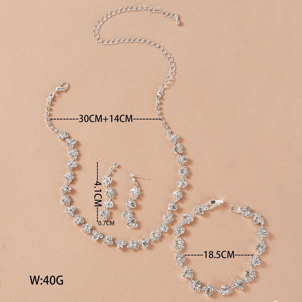 Fashion Bridal Jewelry Set With Waterdrop Crystal Necklaces And Earrings For Women